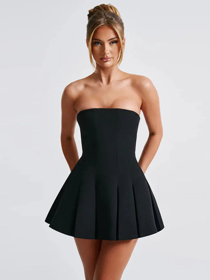 Strapless Mini Dress in College Student Style - Jessica