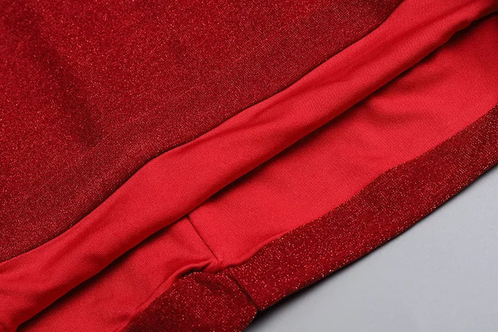 Sequin Maxi Dress with Slit and Glove Detail - Daphne