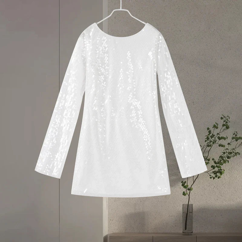 Mini sequin dress with open back - SOL