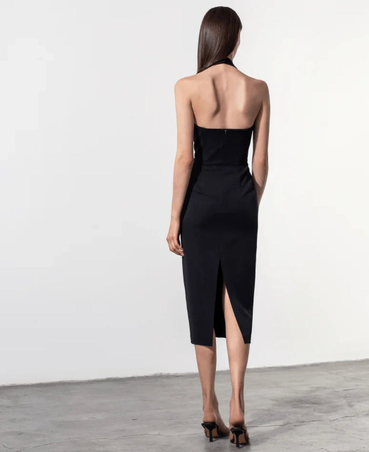 Fitted Midi Dress with Open Back - Morin