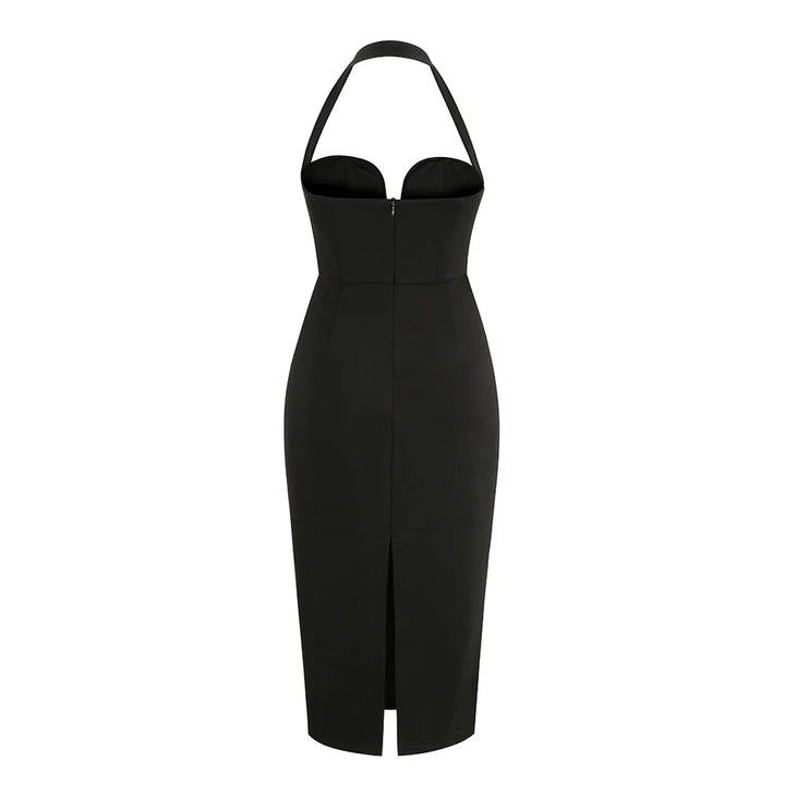 Fitted Midi Dress with Open Back - Morin