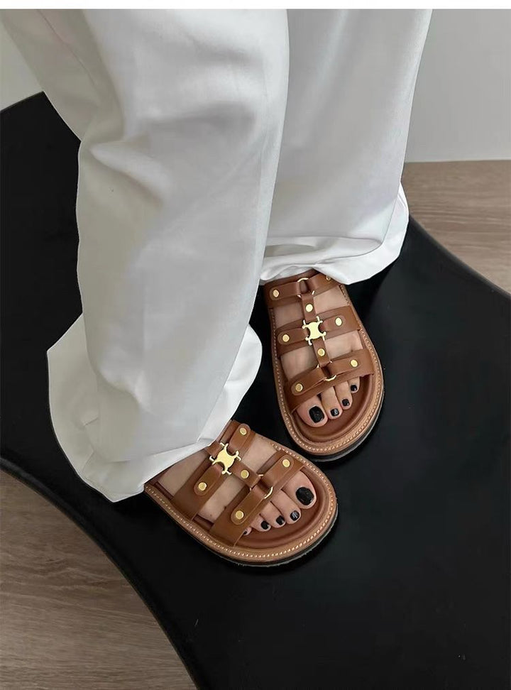 Celine Sandals in Luxurious Genuine Leather Design - Celine