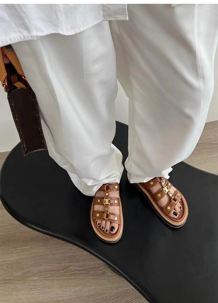 Celine Sandals in Luxurious Genuine Leather Design - Celine