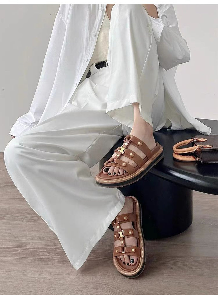 Celine Sandals in Luxurious Genuine Leather Design - Celine