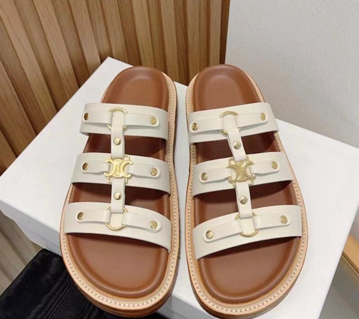 Celine Sandals in Luxurious Genuine Leather Design - Celine