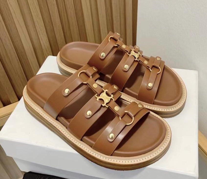 Celine Sandals in Luxurious Genuine Leather Design - Celine