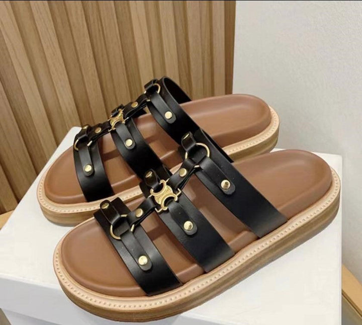 Celine Sandals in Luxurious Genuine Leather Design - Celine