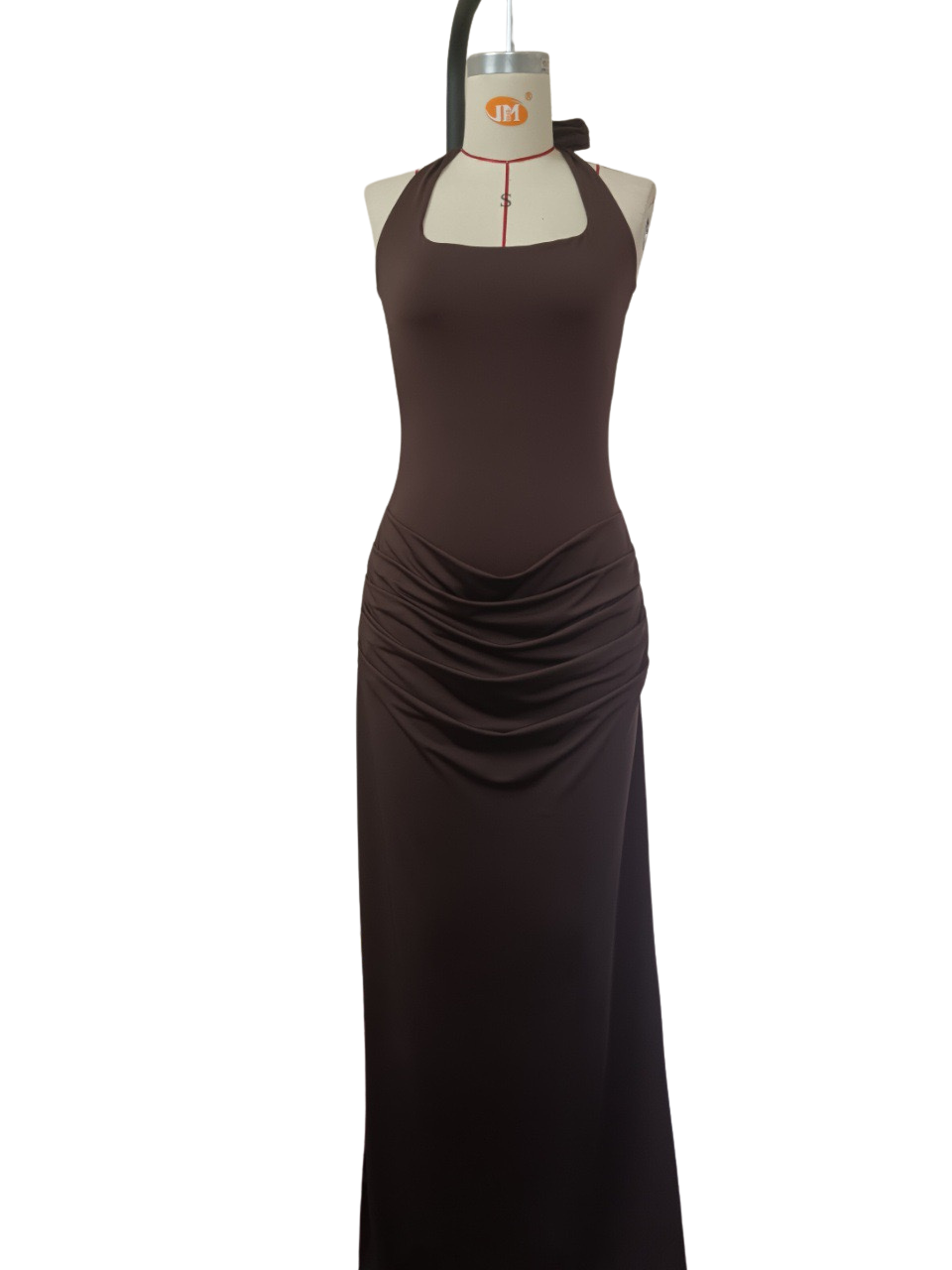 Sasha - Pleated maxi dress with an open back