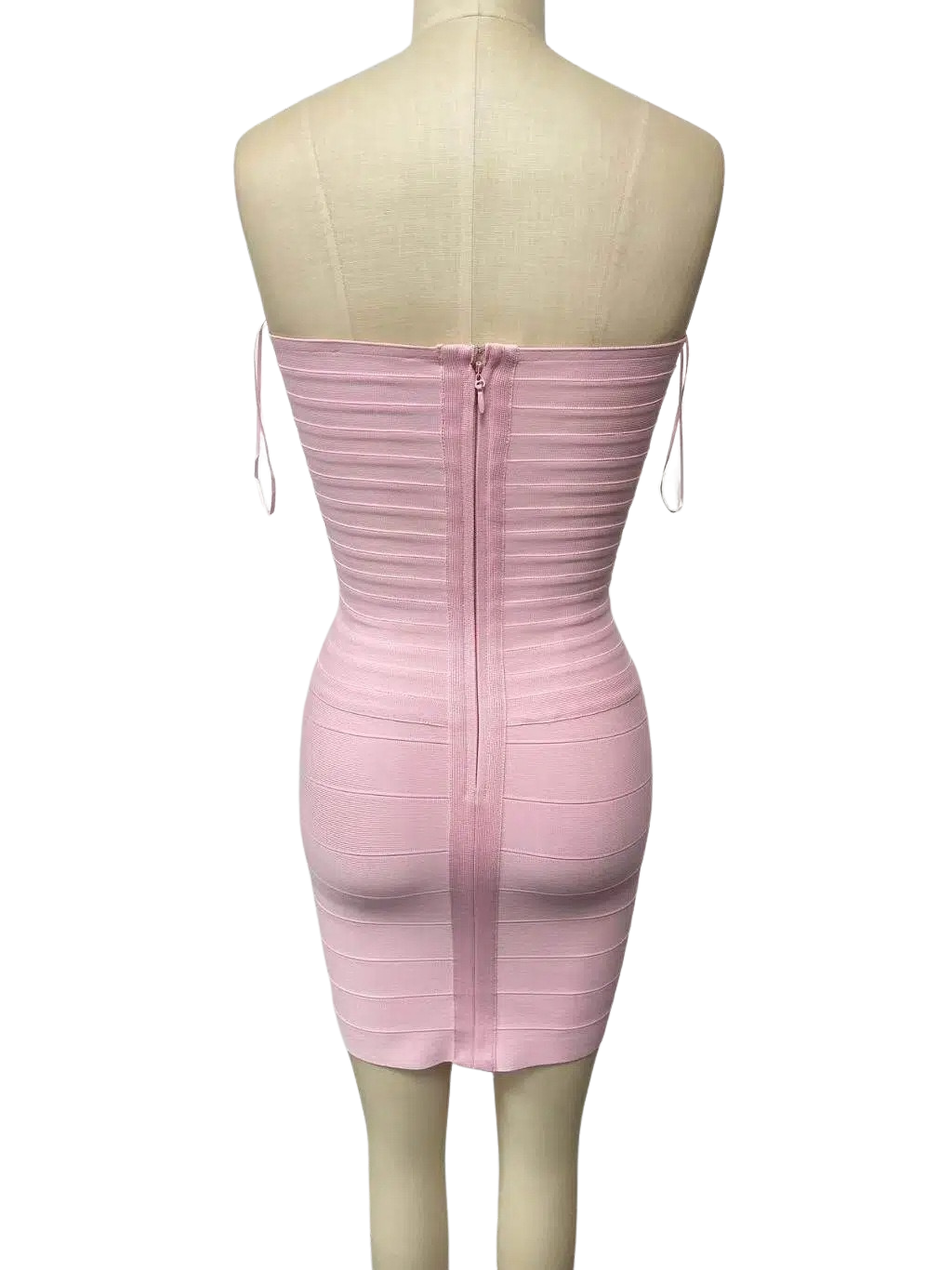 Gina - Strapless mini dress in shiny shaping fabric