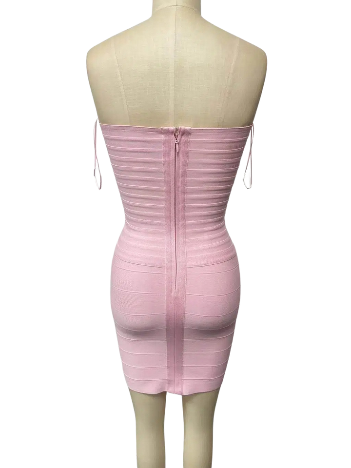 Gina - Strapless mini dress in shiny shaping fabric
