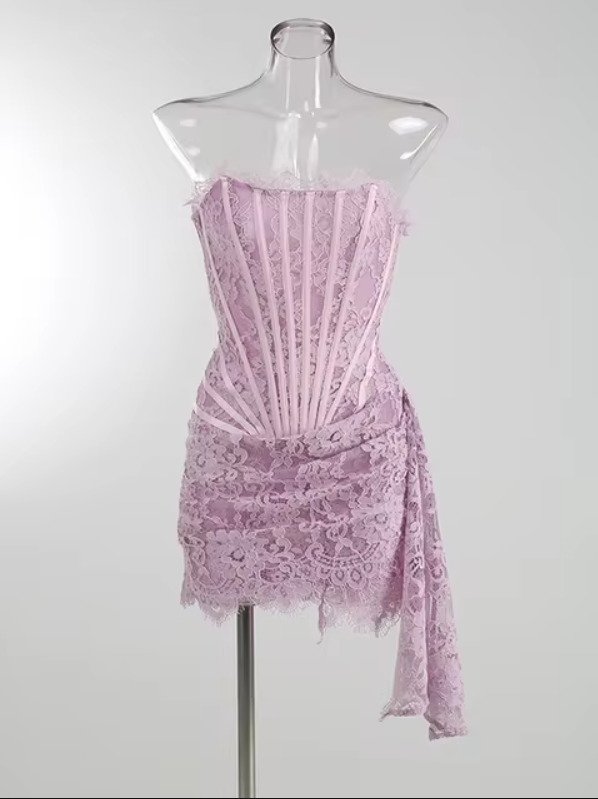 Strapless Lace Mini Dress - Orina